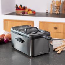 Friteuse Cleanfry Luxury 3000 Dark de 3,2 litres. 2400 W, acier inoxydable laqué noir, 5 programmes préétablis et filtre OilCleaner.