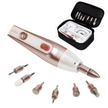 Bamba PinkyCare 700 Perfect Nails. Set de manicure e pedicure elétrico com 7 cabeças intercambiáveis, 5 velocidades e 2 direções de rotação, design ergonómico. Inclui estojo de transporte