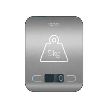 Digitale Küchenwaage Cook Control 8000, hochpräzise, Edelstahl, extra schlankes Design, extra großes hintergrundbeleuchtetes LCD-Display, maximale Kapazität 5 kg mit 1 g-Genauigkeit