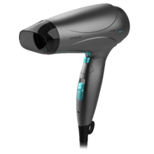 Sèche-cheveux compact Bamba IoniCare Power&Go de Cecotec avec 2400 W de puissance, fonction ionisante et grand débit d’air.