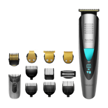 Cecotec PrecisionCare Pro Rasoio Multigrooming 5 in 1 waterproof con batteria in litio e lame con rivestimento in titanio.