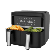 Friggitrice ad aria 9 L Cecofry Advance Double. 2850 W, compatta e digitale, 2 cestelli con doppia temperatura e tecnologia PerfectCook, timer