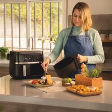 Friggitrice ad aria 9 L Cecofry Advance Double. 2850 W, compatta e digitale, 2 cestelli con doppia temperatura e tecnologia PerfectCook, timer