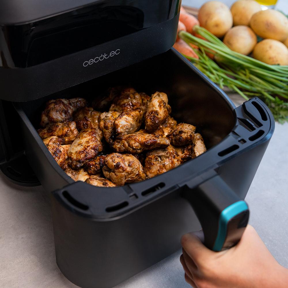 Friteuse diététique numérique et compacte pour cuisiner sans huile, avec 6 L de capacité et technologie PerfectCook.