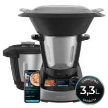 Robot da cucina multifunzione Mambo Touch con caraffa Habana. 1600 W, 37 funzioni, schermo touch TFT da 5" con ricettario integrato, 3,3 litri, APP, bilancia e caraffa in acciaio inox + Habana