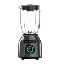 Power Black Titanium 2200MAX Smooth Blender mit Edelstahloberflächen, 2200 W Maximalleistung, mit schwarz titanbeschichteter Klinge und 1,8 l Fassungsvermögen.