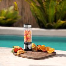 WanderlustMix USB Batidora De Smoothies Con Vaso Portátil, 4 Cuchillas Con Recubrimiento De Titanio Negro Y 126W.