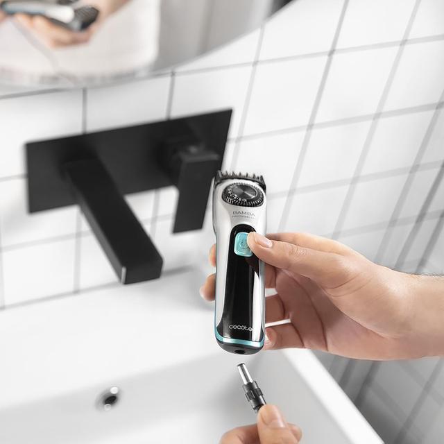 Bamba PrecisionCare AllDrive Pro Barbero Con Dial De Ajuste, Con Cuchillas De Acero Inoxidable con Revestimiento De Titanio Y Batería De Litio.