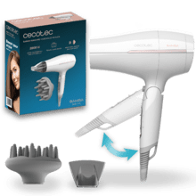 IoniCare Power&Go Heaven Sèche-cheveux de voyage avec 2000 W, 2 températures, 2 vitesses, bouton air froid, embout concentrateur et diffuseur.