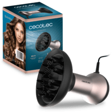 Ionicare MagiCurls Black Secador difusor de pelo con 3 temperaturas y 2 velocidades, 17 púas, 800 W y tecnología de iones