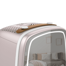 Bamba CoolingBeauty 6000 Mirror Rose Mini frigorífico para cosméticos de 6 l com espelho e luz LED.