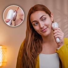 Bamba FaceCare LightSonic Masajeador facial de fototerapia con luz azul y luz roja, con función calor, vibración y microcorrientes EMS. Además posee pantalla y funciona con batería.