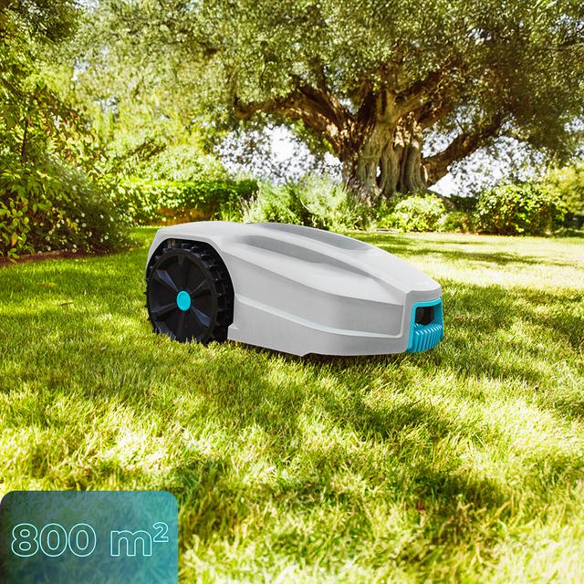 Robot tondeuse Conga GrassHopper 800 Connected. Motor Digital Brushless. Pour des surfaces jusqu'à 800 m2. Pente maximale de 35 %. Régulateur des lames de coupe. Capteur de pluie. Control APP.