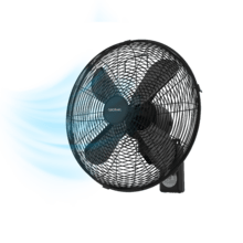 EnergySilence 4500 Power Wall Control Black Ventilador de pared de 18 ", con 50 W, control remoto, temporizador y display.