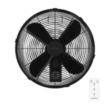 EnergySilence 4500 Power Wall Control Black Ventilateur mural de 16" et 50 W avec minuterie, contrôle à distance et écran.