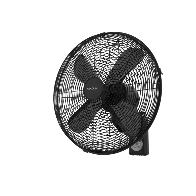 EnergySilence 4500 Power Wall Control Black Ventilateur mural de 16" et 50 W avec minuterie, contrôle à distance et écran.