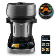 Mambo CooKing Unique Robot de cocina multifunción con dispensador de alimentos. 2200 W, 45 Funciones, Miles de Recetas Guiadas, Jarra Unique de 4,5L, Accesorios: Vaporera o Pala para Guisos