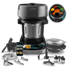 Mambo CooKing Unique Robot de cocina multifunción con dispensador de alimentos. 2200 W, 45 Funciones, Miles de Recetas Guiadas, Jarra Unique de 4,5L, Accesorios: Vaporera o Pala para Guisos