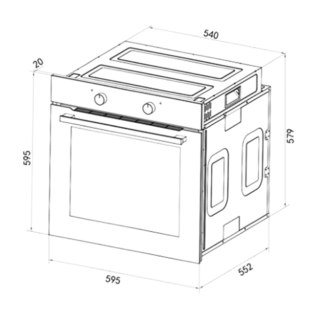 Bolero Hexa C126001 Line A Horno Integrable Convencional C126001 Line de 77L de capacidad, 5 funciones, Convencional, Steam Assist, Steam EasyClean, Clase A, 2800W.