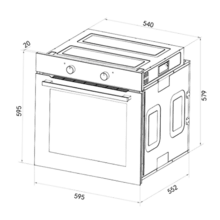 Bolero Hexa C126001 Line A Horno Integrable Convencional C126001 Line de 77L de capacidad, 5 funciones, Convencional, Steam Assist, Steam EasyClean, Clase A, 2800W.