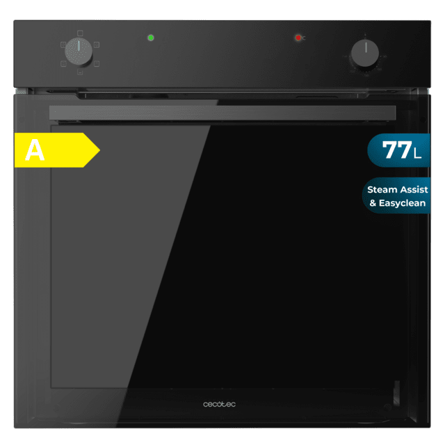 Bolero Hexa C126001 Glass Black A Horno Integrable Convencional C126001 Glass Black de 77L de capacidad, 5 funciones, Convencional, Steam Assist, Steam EasyClean, Clase A, 2800W.