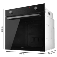 Bolero Hexa C126001 Glass Black A Horno Integrable Convencional C126001 Glass Black de 77L de capacidad, 5 funciones, Convencional, Steam Assist, Steam EasyClean, Clase A, 2800W.