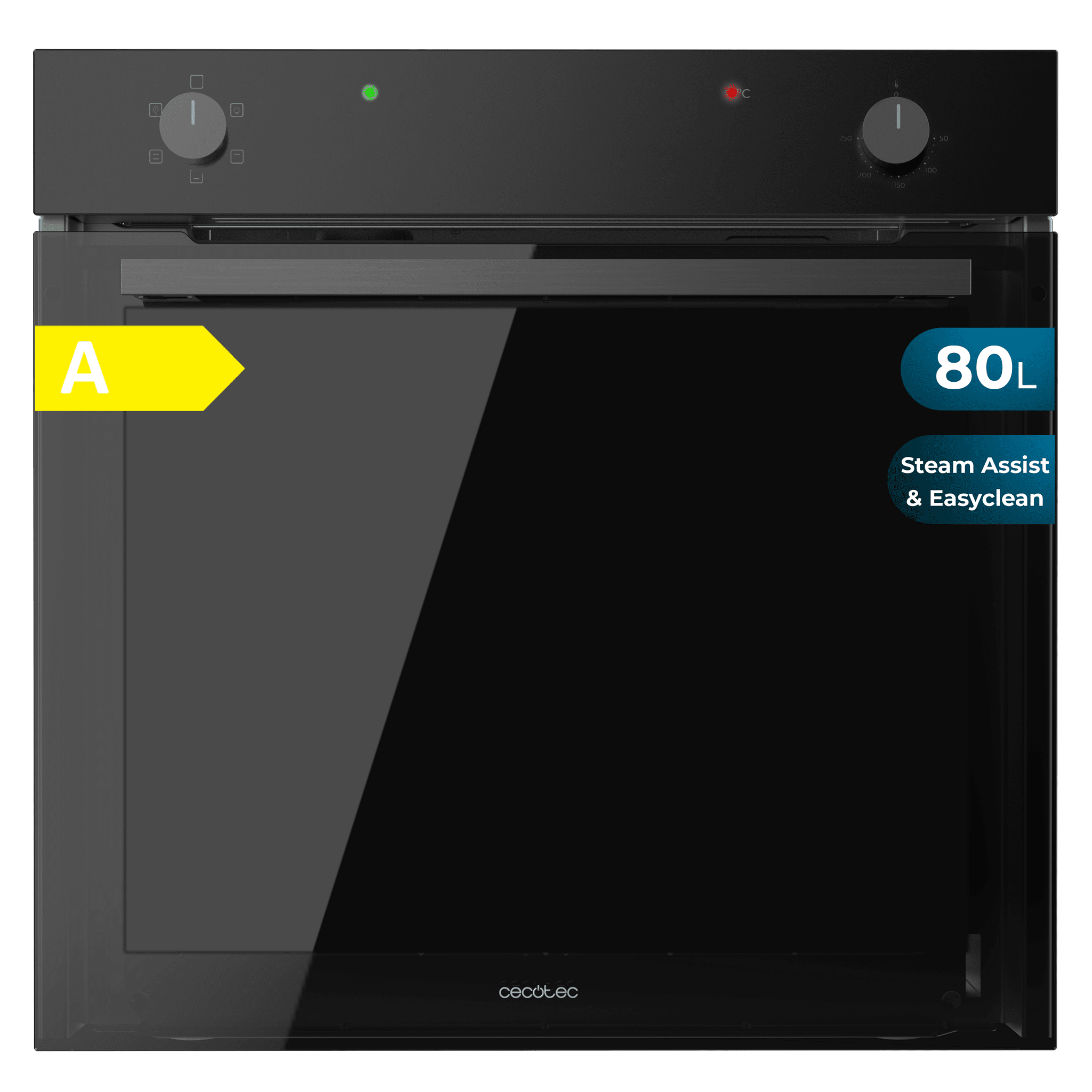 Bolero Hexa C126400 Glass Black A Four conventionnel encastrable C126400 Glass Black, avec une capacité de 80 L, 5 fonctions, mode Conventionnel, Steam Assist, Steam EasyClean, classe A, 2800 W.