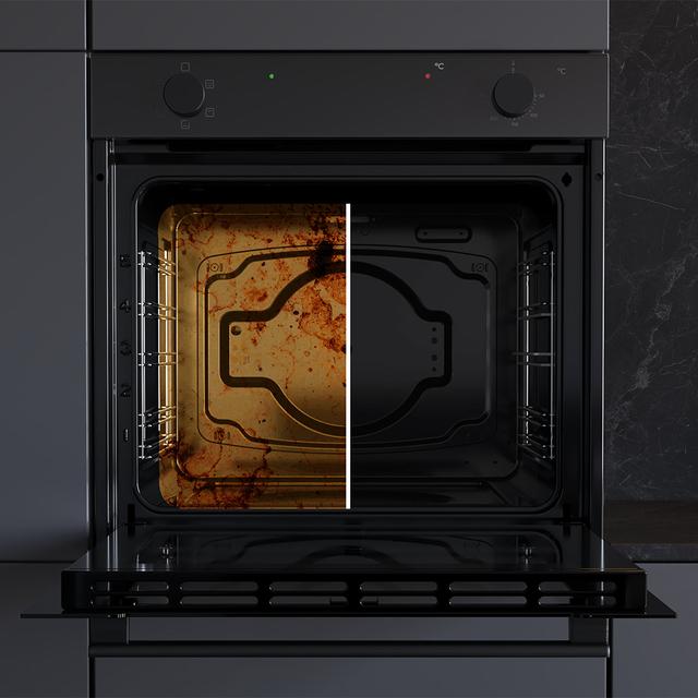 Bolero Hexa C126400 Glass Black A Four conventionnel encastrable C126400 Glass Black, avec une capacité de 80 L, 5 fonctions, mode Conventionnel, Steam Assist, Steam EasyClean, classe A, 2800 W.