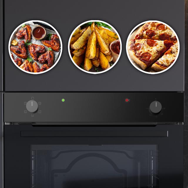 Bolero Hexa C126400 Glass Black A Four conventionnel encastrable C126400 Glass Black, avec une capacité de 80 L, 5 fonctions, mode Conventionnel, Steam Assist, Steam EasyClean, classe A, 2800 W.