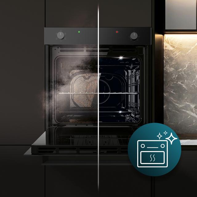 Bolero Hexa C126400 Glass Black A Horno Integrable Convencional C126400 Glass Black de 80L de capacidad, 5 funciones, Convencional, Steam Assist, Steam EasyClean, Clase A, 2800W.