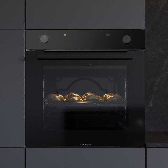 Bolero Hexa C126400 Glass Black A Four conventionnel encastrable C126400 Glass Black, avec une capacité de 80 L, 5 fonctions, mode Conventionnel, Steam Assist, Steam EasyClean, classe A, 2800 W.