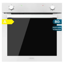 Bolero Hexa C126400 Glass White A Horno Integrable Convencional C126400 Glass White de 80L de capacidad, 5 funciones, Convencional, Steam Assist, Steam EasyClean, Clase A, 2800W.