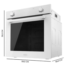 Bolero Hexa C126400 Glass White A Horno Integrable Convencional C126400 Glass White de 80L de capacidad, 5 funciones, Convencional, Steam Assist, Steam EasyClean, Clase A, 2800W.