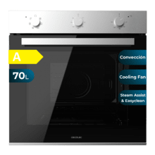 Bolero Hexa M236000 Line Time A Horno Integrable Multifunción de 70L de capacidad, 6 funciones, Timer,  Clase A, 2800W, Steam Base XXL, Steam Assist, Steam EasyClean, Cooling Fan, Modo Defrost, Modo Eco, Modo Convección, Puerta Triple Glass.