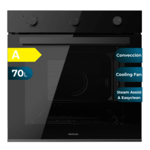 Bolero Hexa M236000 Dark Inox Time A Horno Integrable Multifunción M236000 Dark Inox Time de 70L de capacidad, 6 funciones, Timer,  Clase A, 2800W, Steam Base XXL, Steam Assist, Steam EasyClean, Cooling Fan, Modo Defrost, Modo Eco, Modo Convección, Puerta Triple Glass.