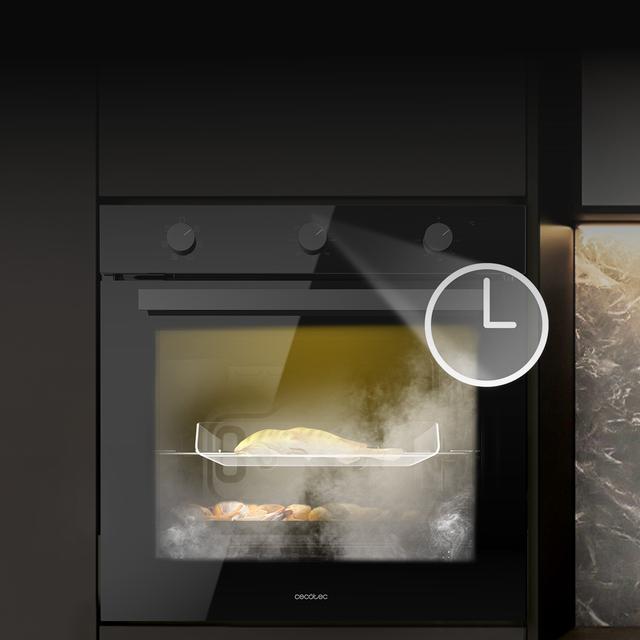 Bolero Hexa M236000 Glass Black Time A Horno Integrable Multifunción M236000 Glass Black Time de 70L de capacidad, 6 funciones, Timer,  Clase A, 2800W, Steam Base XXL, Steam Assist, Steam EasyClean, Cooling Fan, Modo Defrost, Modo Eco, Modo Convección, Puerta Triple Glass.