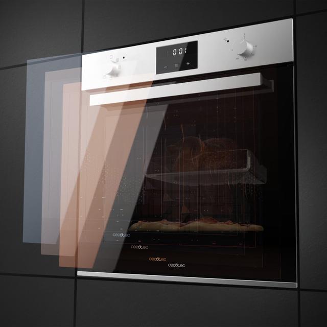 Bolero Hexa M226001 Line A Horno Integrable Multifunción M226001 Line de 70L de capacidad, 7 funciones, Display, Clase A, 2800W, Steam Base XXL, Steam Assist, Steam EasyClean, Cooling Fan, Modo Eco, Modo Convección, Modo Grill, Puerta Triple Glass, Luz Interior.