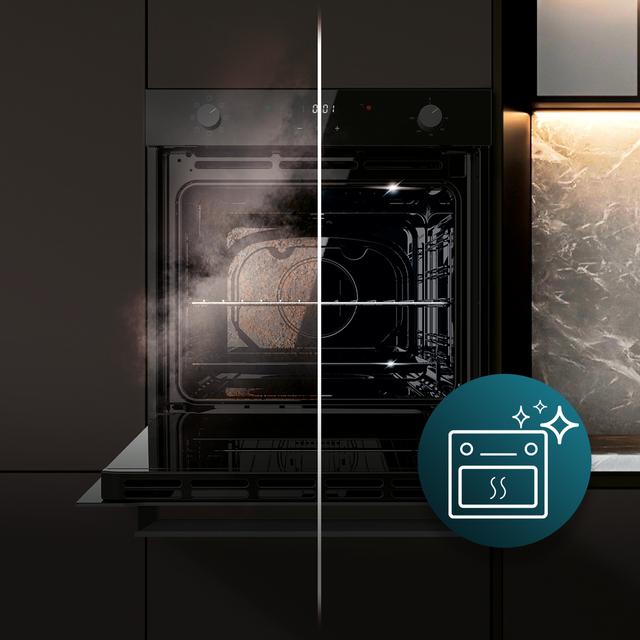 Bolero Hexa M226001 Glass Black A Horno Integrable Multifunción M226001 Glass Black de 70L de capacidad, 7 funciones, Display, Clase A, 2800W, Steam Base XXL, Steam Assist, Steam EasyClean, Cooling Fan, Modo Eco, Modo Convección, Modo Grill, Puerta Triple Glass, Luz Interior.