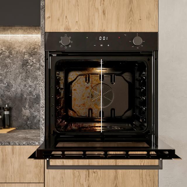 Bolero Hexa M226001 Glass Black A Horno Integrable Multifunción M226001 Glass Black de 70L de capacidad, 7 funciones, Display, Clase A, 2800W, Steam Base XXL, Steam Assist, Steam EasyClean, Cooling Fan, Modo Eco, Modo Convección, Modo Grill, Puerta Triple Glass, Luz Interior.