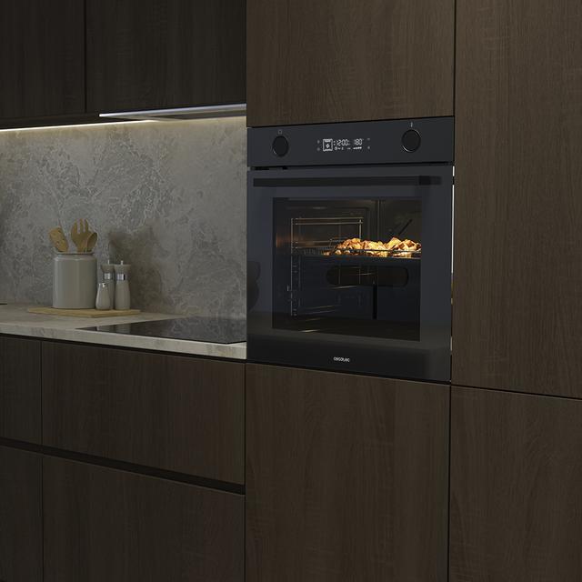Bolero Hexa AF326000 Glass Black A Forno a incasso Multifunzione Airfryer AF326000 Glass Black da 73L di capacità, 12 funzioni, Classe A, 3250W, Steam Base XXL, Steam Assist, Steam EasyClean, Pizza Master, Airfryer Master, Ventola di raffreddamento, Modalità Eco.