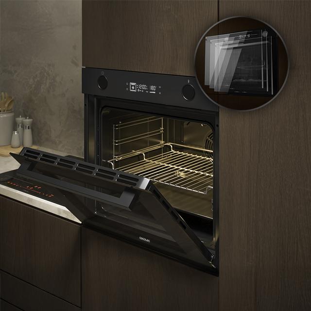 Bolero Hexa AF326000 Glass Black A Forno a incasso Multifunzione Airfryer AF326000 Glass Black da 73L di capacità, 12 funzioni, Classe A, 3250W, Steam Base XXL, Steam Assist, Steam EasyClean, Pizza Master, Airfryer Master, Ventola di raffreddamento, Modalità Eco.