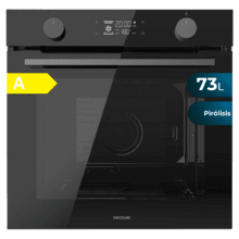 Bolero Hexa P526000 Glass Black A Horno Integrable Pirolítico P526000 Glass Black de 73L de capacidad, 9 funciones, Display, Clase A, 2800W, Pirólisis, Cooling Fan, Modo Defrost, Modo Convección, Modo Eco.