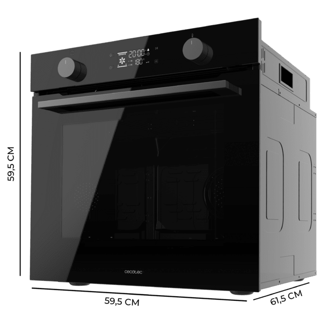 Bolero Hexa P526000 Glass Black A Horno Integrable Pirolítico P526000 Glass Black de 73L de capacidad, 9 funciones, Display, Clase A, 2800W, Pirólisis, Cooling Fan, Modo Defrost, Modo Convección, Modo Eco.