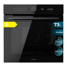 Bolero Hexa P516000 Glass Black A Horno Integrable Pirolítico P516000 Glass Black de 73L de capacidad, 14 funciones, Dual Display, Clase A, 3250W, Pirólisis, Pizza Master, Airfryer Master, Cooling Fan, Precalentamiento rápido, Modo Defrost, Modo Convección, Modo Eco, Guías telescópicas.