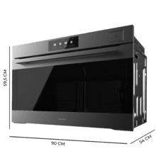 Bolero Hexa S609000 Matt TFT A+ Horno integrable a Vapor Matt de 133L de capacidad, 11 funciones con Steam Master, Steam Asisst, Steam EasyClean, Airfryer Master, Pizza Master, 3D Cooking, Display TFT, Clase A++.