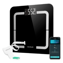 Surface Precision Smart Healthy. Báscula de Baño Digital inteligente con Alta precisión, Cristal templado color negro de alta seguridad, Pantalla LCD invertida, 180K