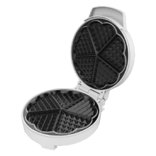 Divertido fabricante de waffles Wafflestone Sweetie. 1000 W, capacidade para 1 waffle grande ou 5 waffles em formato de coração, antiaderente, aço inoxidável