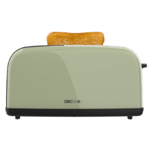 Tostapane Toastin' time 850 Green Long Tostapane in acciaio con fessura singola lunga, potenza di 850 W e griglia scaldabrioche.