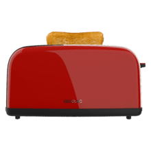 Toastin' time 850 Red Long Tostapane in acciaio con fessura singola lunga, potenza di 850 W e griglia scaldabrioche.