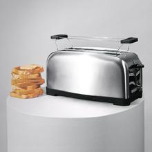 Toastin' time 1500 Torradeira vertical em aço inoxidável com dupla ranhura longa, 1500 W de potência e suporte para rolos.